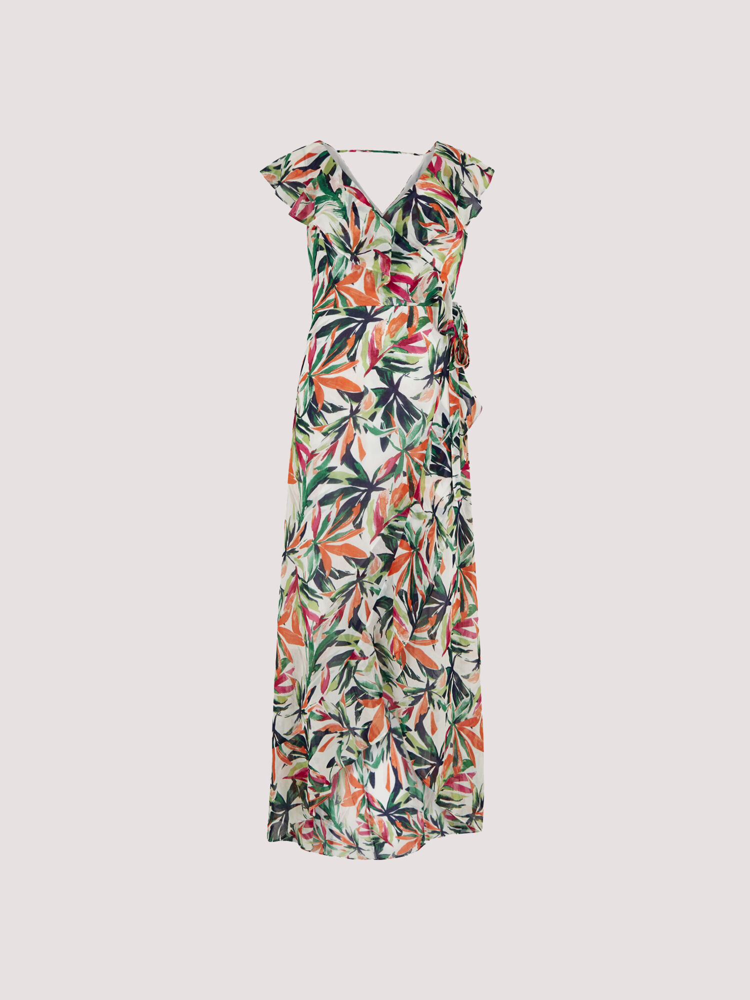 Palm print midi dress shop