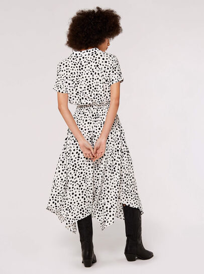 Painterly Dot Smocked Midi Dress