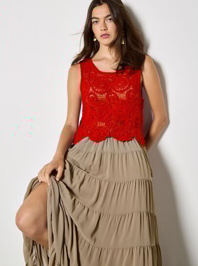 Chiffon Tiered Maxi Skirt
