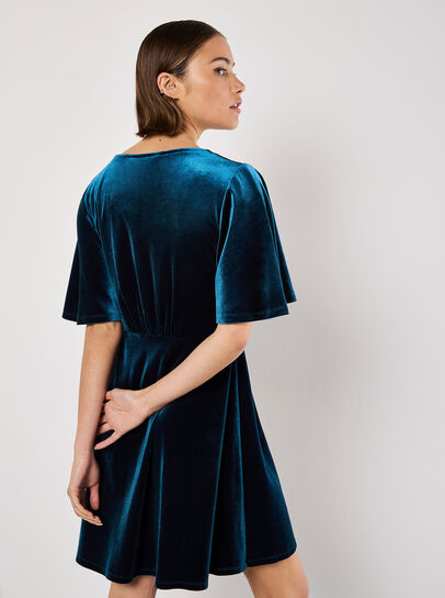 Velvet Button-Down Mini Dress