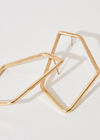 Geomteric Hoop Earrings, Yellow, large