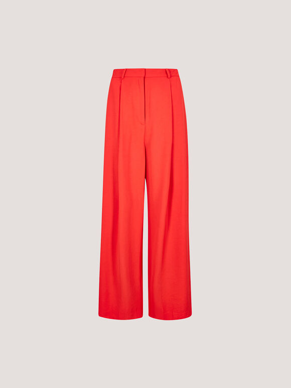 Soft Tailored Wide Leg Trousers, Red, large