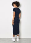 Cable Knit Contrast Trim Midi Dress, Navy, large