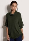 Roll Neck Oversized Top, Green, large