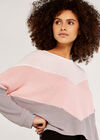 Waffle Knit Chevron Top, Pink, large