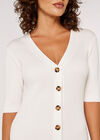 Sleek Button Down Dress, Cream, large