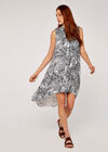 Leaf High-Low Dress, Navy, large