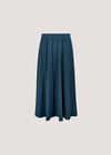 Brushed Twill A-Line Midi Skirt, Teal, large