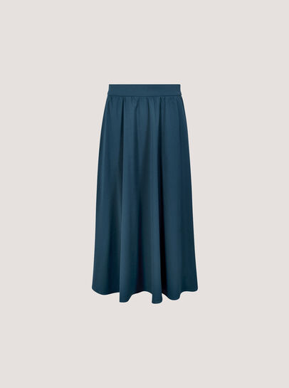 Brushed Twill A-Line Midi Skirt