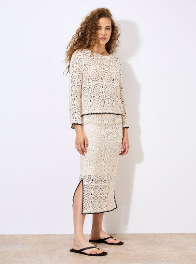 Crochet Circles Midi Skirt