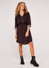 Painterly Dot Dress, Navy, large