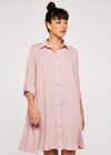 Shirt Swing Dress, Pink, large