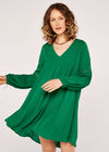 Lace Detail Smock Dress, Green, large