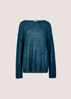 Lightweight Brushed Oversized Jumper, Teal, large