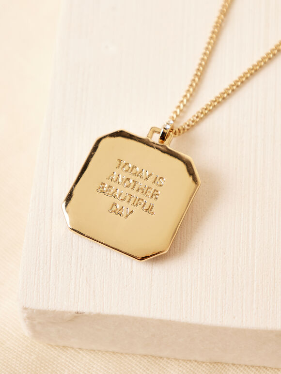 Collier Mantra Positivité, Jaune, grand