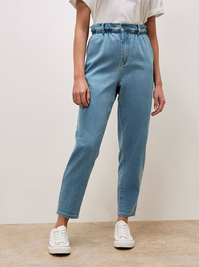 Freya Paper Bag Waist Slim Fit Jeans