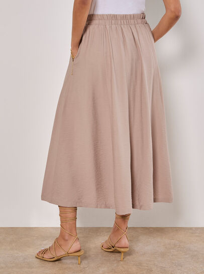Pleated A-Line Midi Skirt