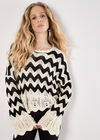 Chevron Scallop Boarder Jumper, Cream, large