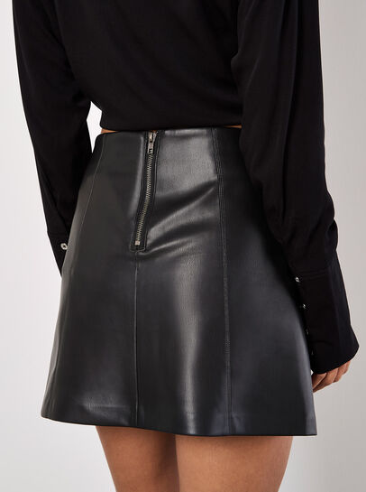 Faux Leather Mini Skirt