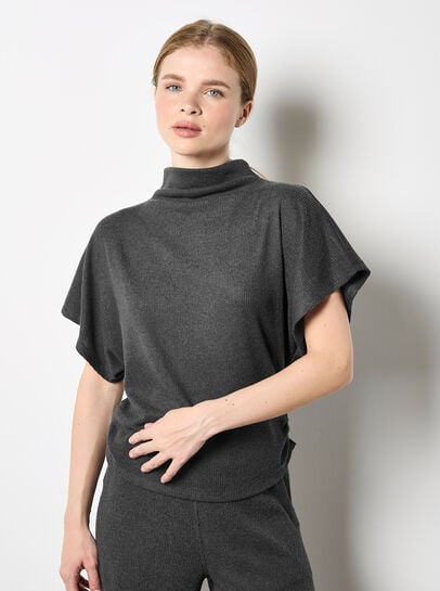 Soft Knit Side Ruched Top