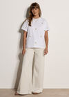 Gold Bee Embroidered T-Shirt, White, large
