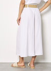 Pleated Wide-Leg Culotte Trousers, White, large