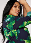 Curve Leaf Shirt Mini Dress, Navy, large