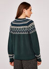 Fairisle Knit Jumper, Green, large