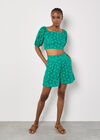 Daisy Mesh Cropped Top, Green, large