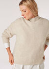 Chunky Knit Ribbed Jumper, Stone, large