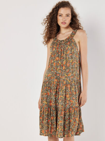 Paisley Floral Swing Mini Dress