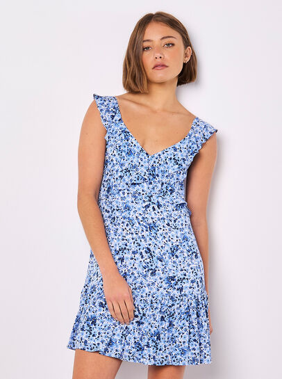 Ditsy Floral Ruffle Mini Dress