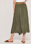 Shimmer Crinkle Midi Skirt, Khaki, large