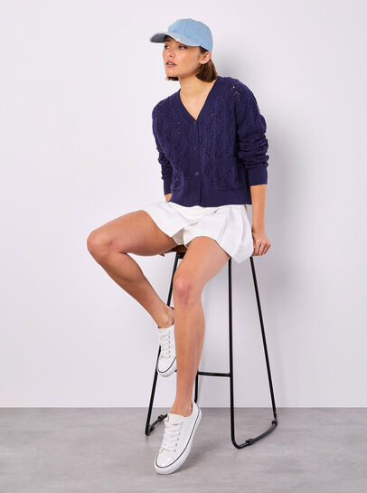 Pointelle Knitted Cardigan