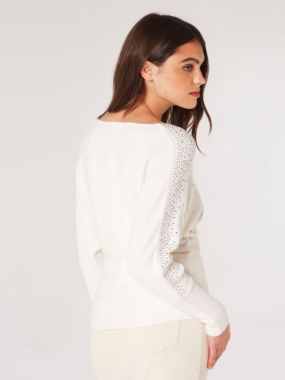 Pull Femme Tricoté Col Large Manches Chauve-souris - Couleurs Unies Confortables - Taille FR 48 à 54