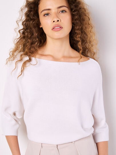 Stretch Knit Batwing Top