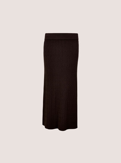 Fine Knit Cable Midi Skirt