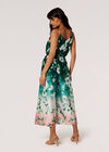 Floral Ombre Satin Split Leg Jumpsuit, Green, large