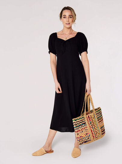 Tie Detail Milkmaid Midaxi Dress