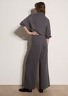 Waffle Jersey Knit Wide-Leg Joggers, Dark Grey/Charcoal, large