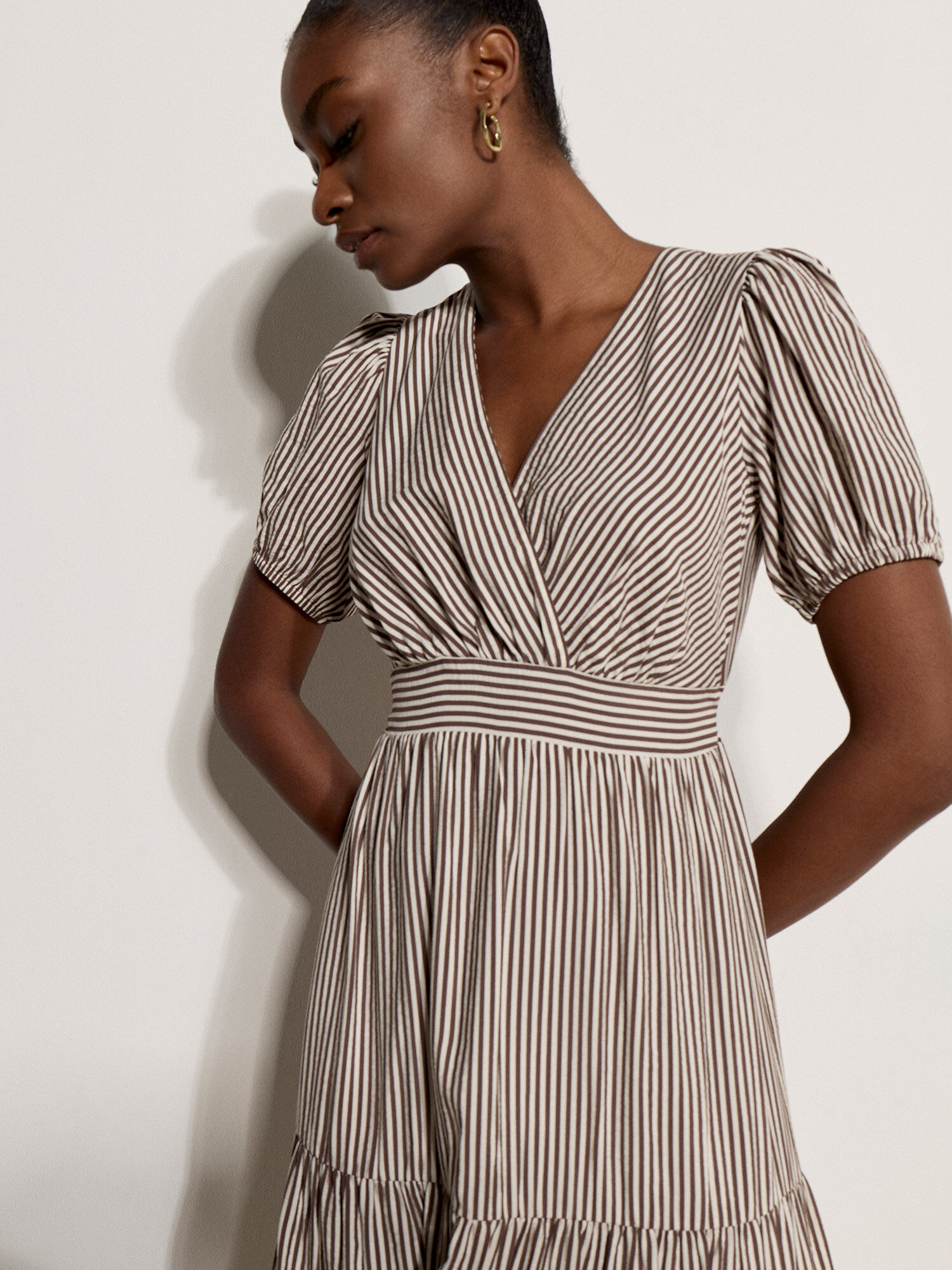 Stripe Wrap Midaxi Dress | Apricot Clothing