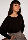 Textured Window Check Jumper, Black, large