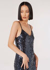 Sequin Cami Mini Dress, Dark Grey - Charcoal, large