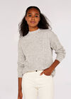 Pull chauve-souris orné de sequins, gris, grand