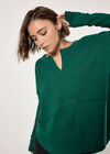 Waffle Jersey Layered Top, Green, large
