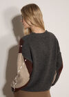 Argyle Diamond Colour Block Jumper, Dark Grey/Charcoal, large
