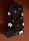 Big Flower Socks, Black, large