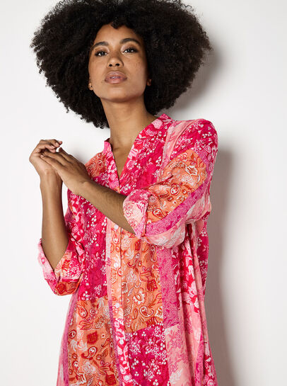 Folk Patchwork Tunic Top