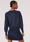 2-In-1 Knitted Mini Dress, Navy, large