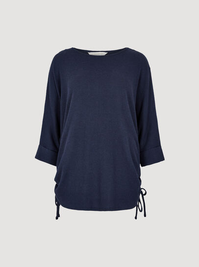 Soft Touch Drawstring Batwing Top
